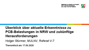 Überblick über aktuelle Erkenntnisse zu PCB Belastungen in NRW und zukünftige Herausforderungen